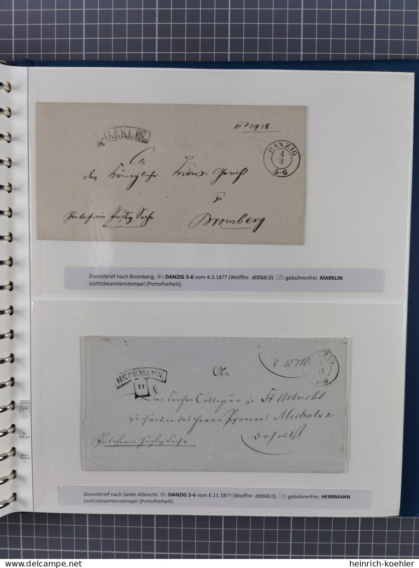 1672/1867, interessante Sammlung “Botenpost und Stempel aus der Preußen-Zeit” mit über 210 Briefen und Ganzsachen, dabei