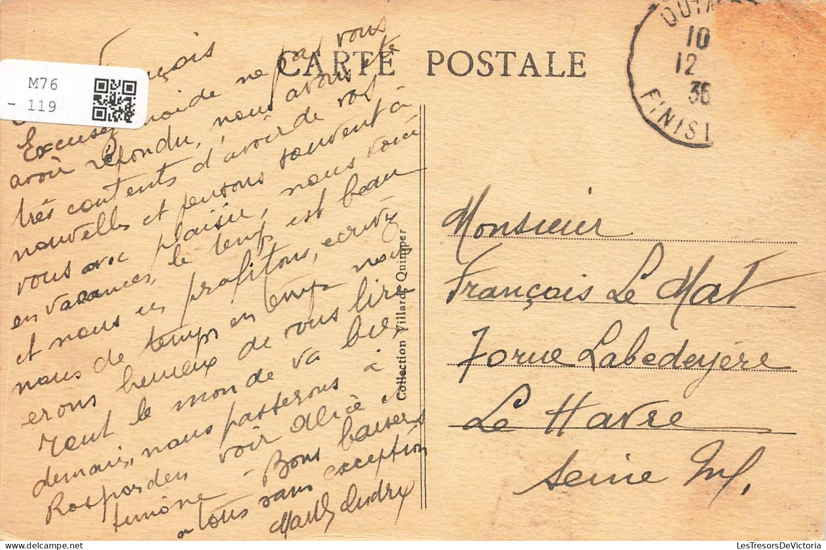 [-15%] FRANCE - Beg Meil - Perspective - Carte Postale Ancienne - Beg Meil