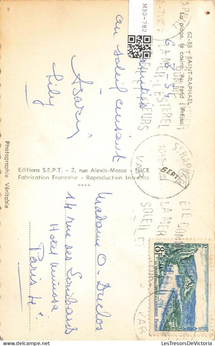 [-25%] FRANCE - Saint Raphaël - La Plage - Le Casino - Fréjus - Carte Postale Ancienne - Saint-Raphaël