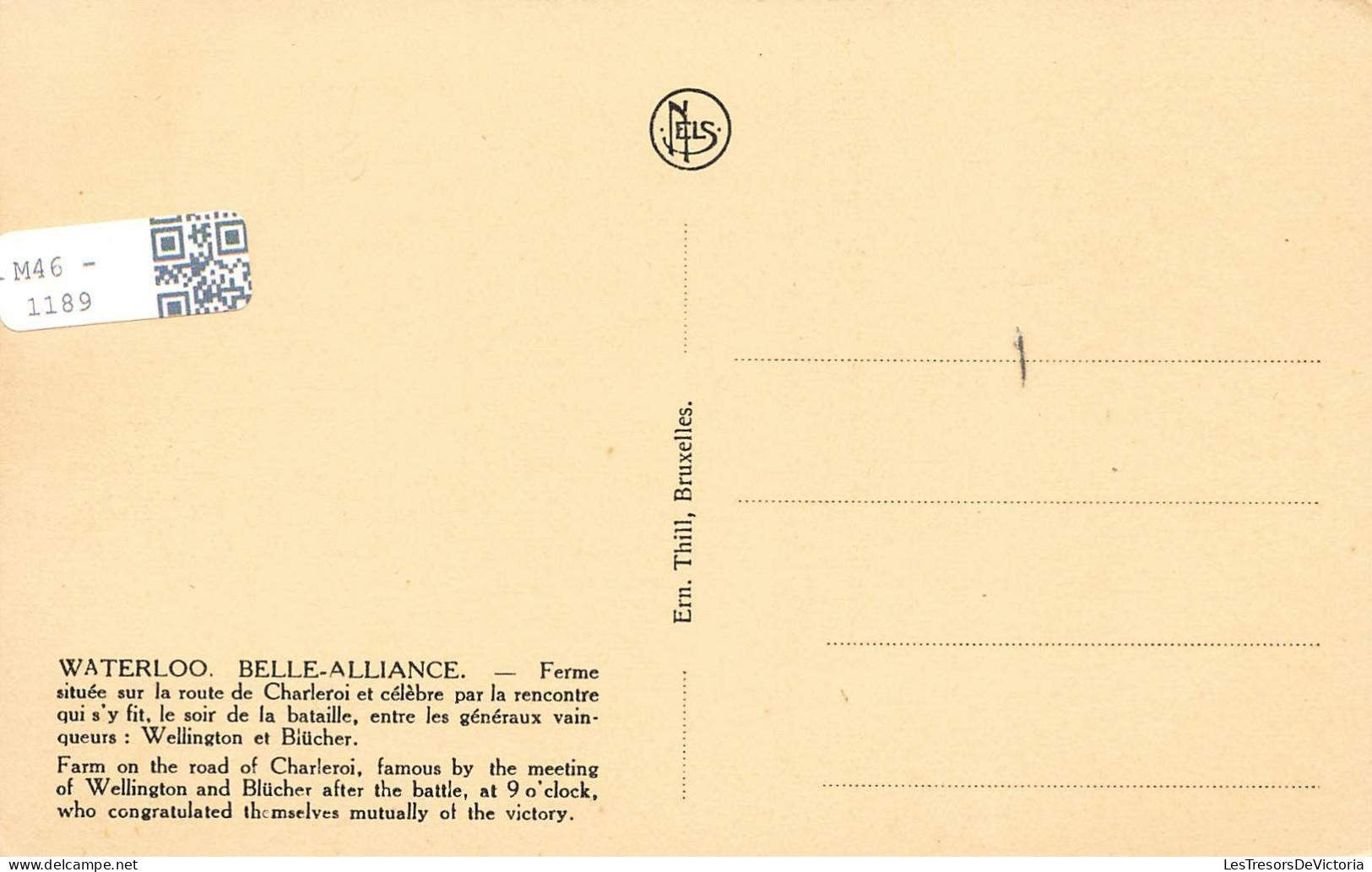 [-25%] BELGIQUE - Waterloo - Belle Alliance - Ferme - Carte Postale Ancienne - Waterloo