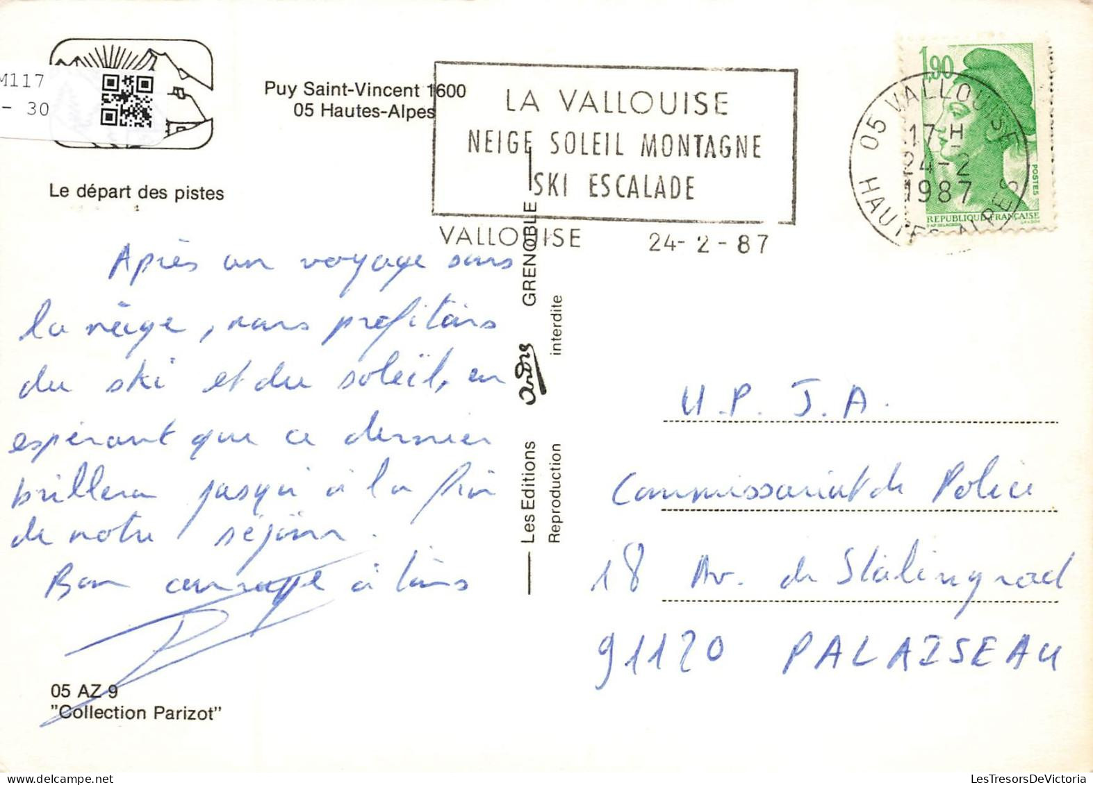 [-10%] FRANCE - Puy St Vincent - Bâtiment - Place - Ski - Sport - Ed André - Coll Parizot - Grf La Vallouise - Carte Pos - Sonstige & Ohne Zuordnung