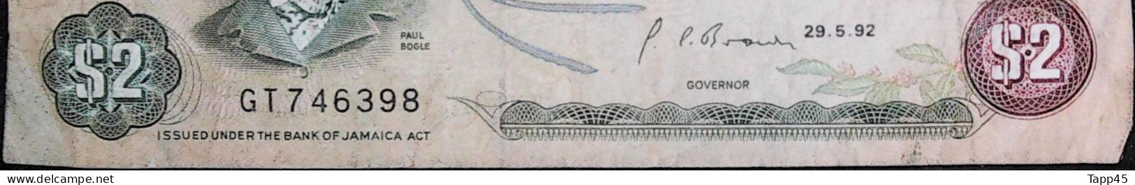 Billets > Jamaïque	> 2	Dollars  > Réf C 04 - Jamaica
