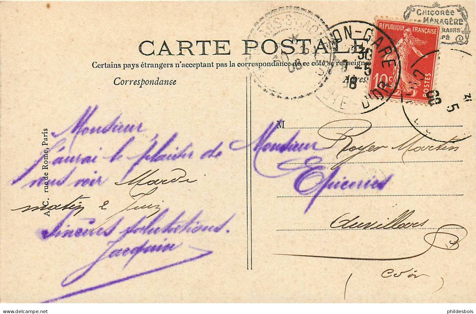 VAL D'OISE  ARGENTEUIL Une Pensee  De - Argenteuil