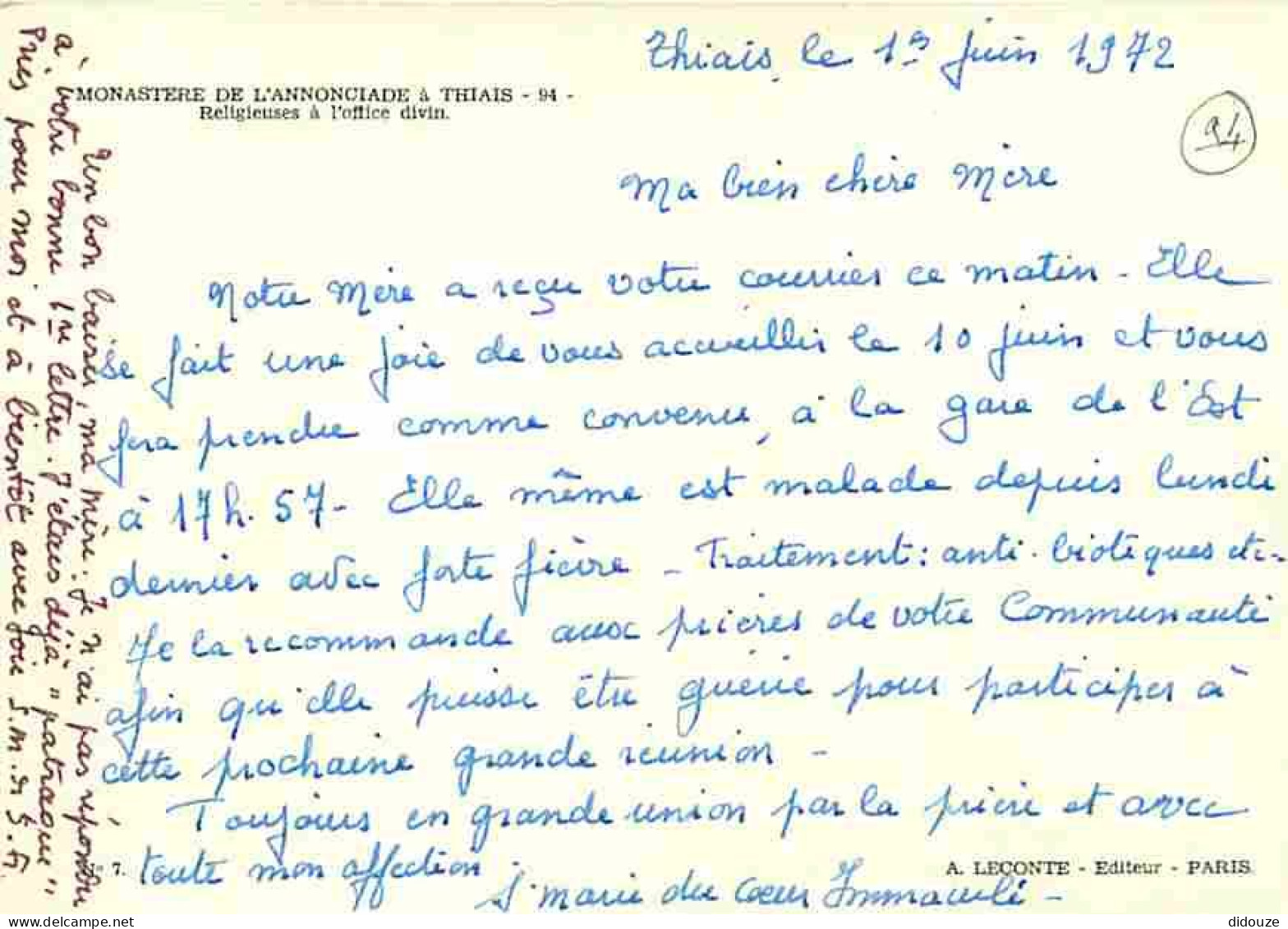 94 - Thiais - Monastère De L'Annonciade - Religieuses à L'office Divin - CPM - Voir Scans Recto-Verso - Thiais