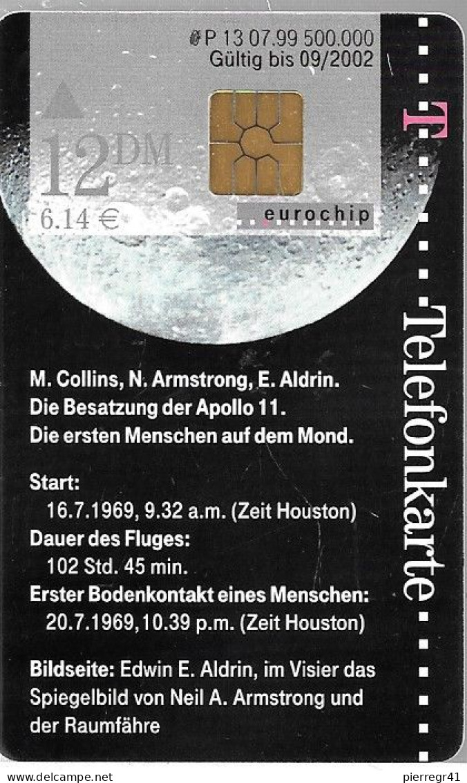 CARTE-PUCE-Gem2-12DM/-07/1999-LES PREMIERS HOMMES SUR LA LUNE-Utilisé-TBE/LUXE - S-Series : Sportelli Con Pubblicità Di Terzi