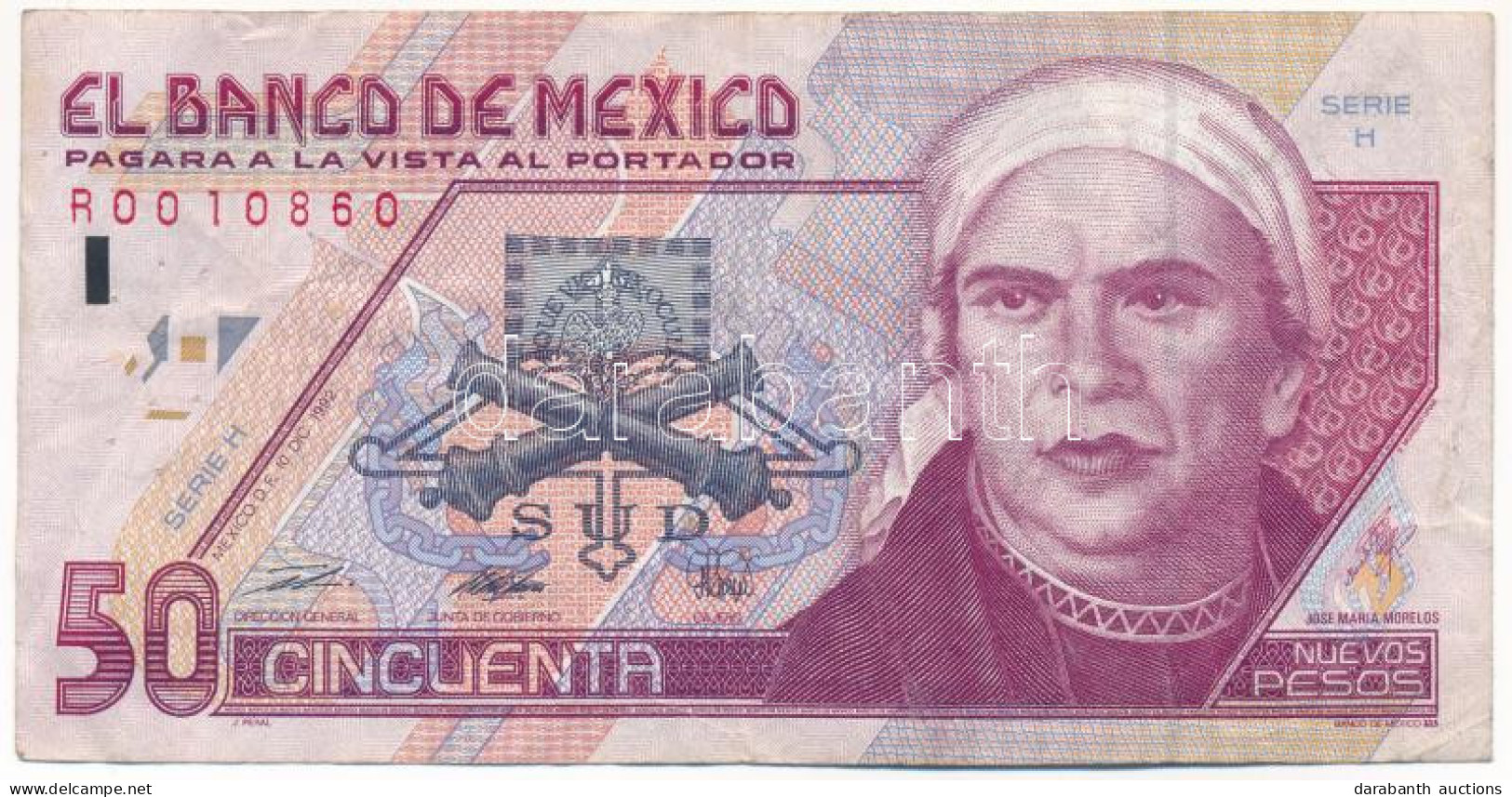 Mexikó 1992. 50P T:F Tűlyukak Mexico 1992. 50 Pesos C:F Pinholes Krause P#101 - Non Classés