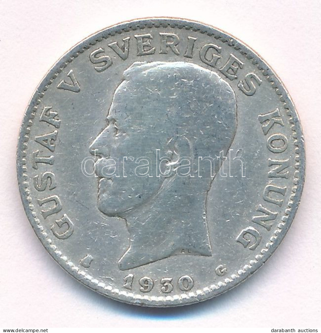 Svédország 1930G 1Kr Ag "V. Gusztáv" T:F Sweden 1930G 1 Krona Ag "Gustaf V" C:F Krause KM#786.2 - Non Classificati