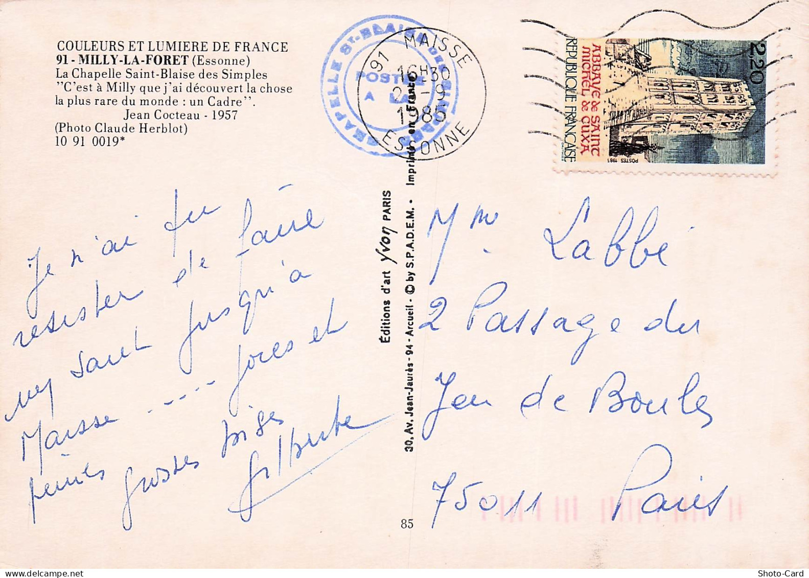 91 MILLY LA FORET SAINT BLAISE DES SIMPLES - Milly La Foret