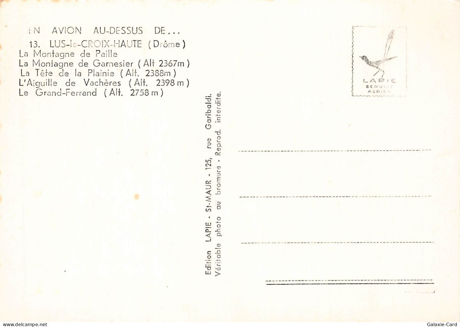 26 LUS LA CROIX HAUTE EN AVION AU DESSUS DE - Luc-en-Diois
