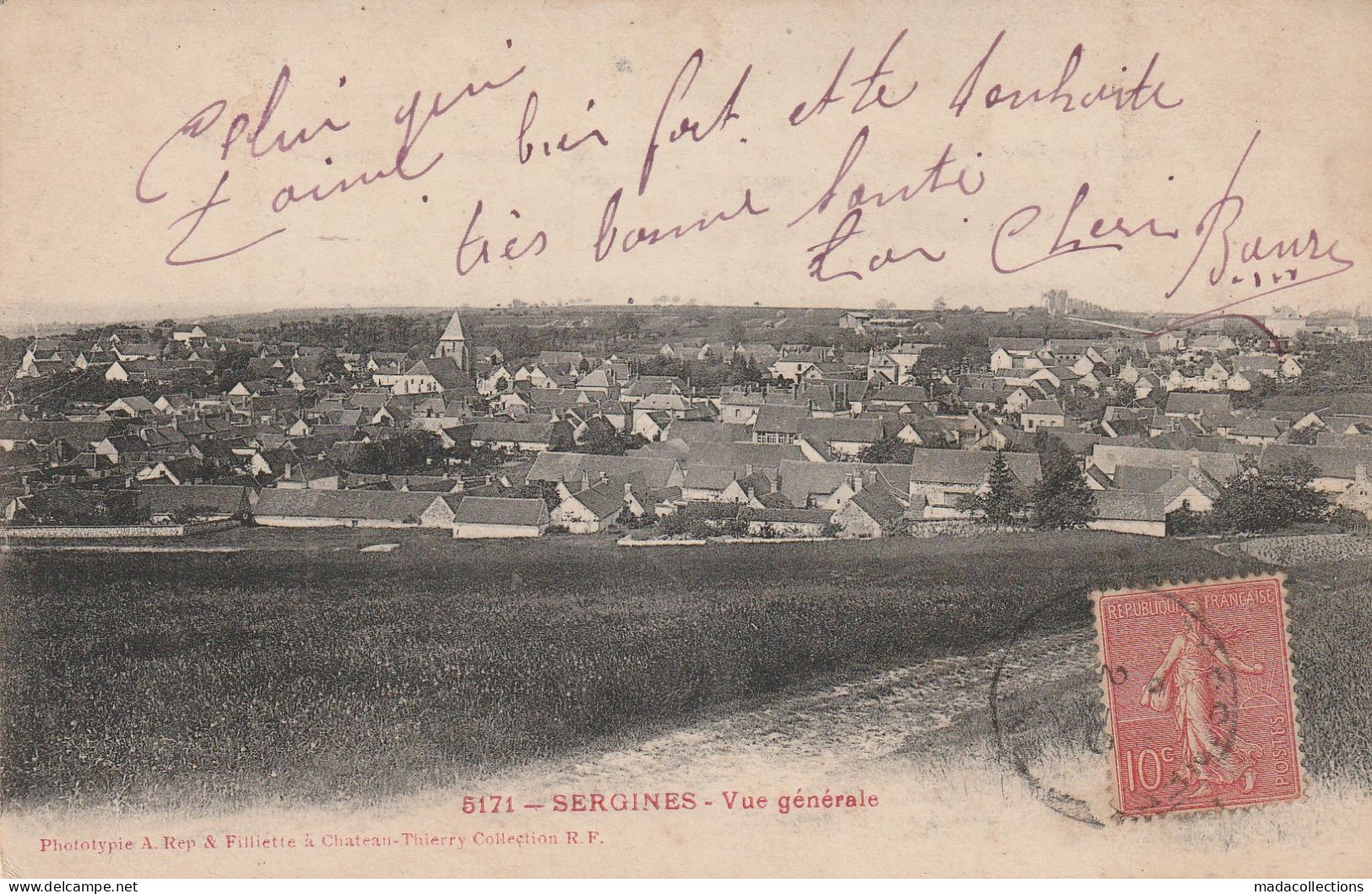 Sergines (89 - Yonne )  Vue Générale - Sergines