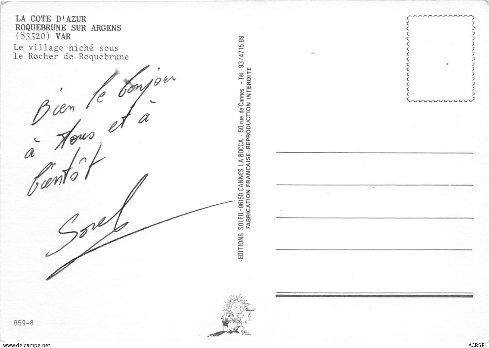 ROQUEBRUNE SUR ARGENS Le Village Niche Sous Le Rocher De Roquebrune 1(scan Recto-verso) MA264 - Roquebrune-sur-Argens