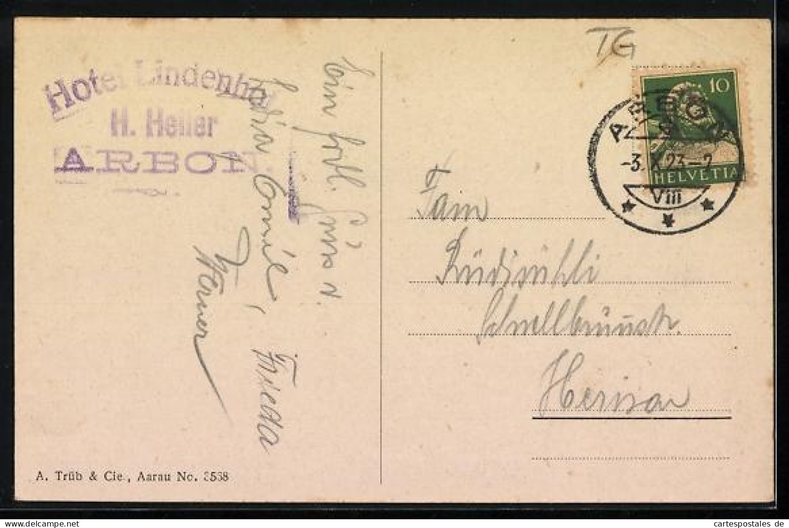 AK Arbon, Hotel Lindenhof A. Heller Mit Einfahrt - Arbon