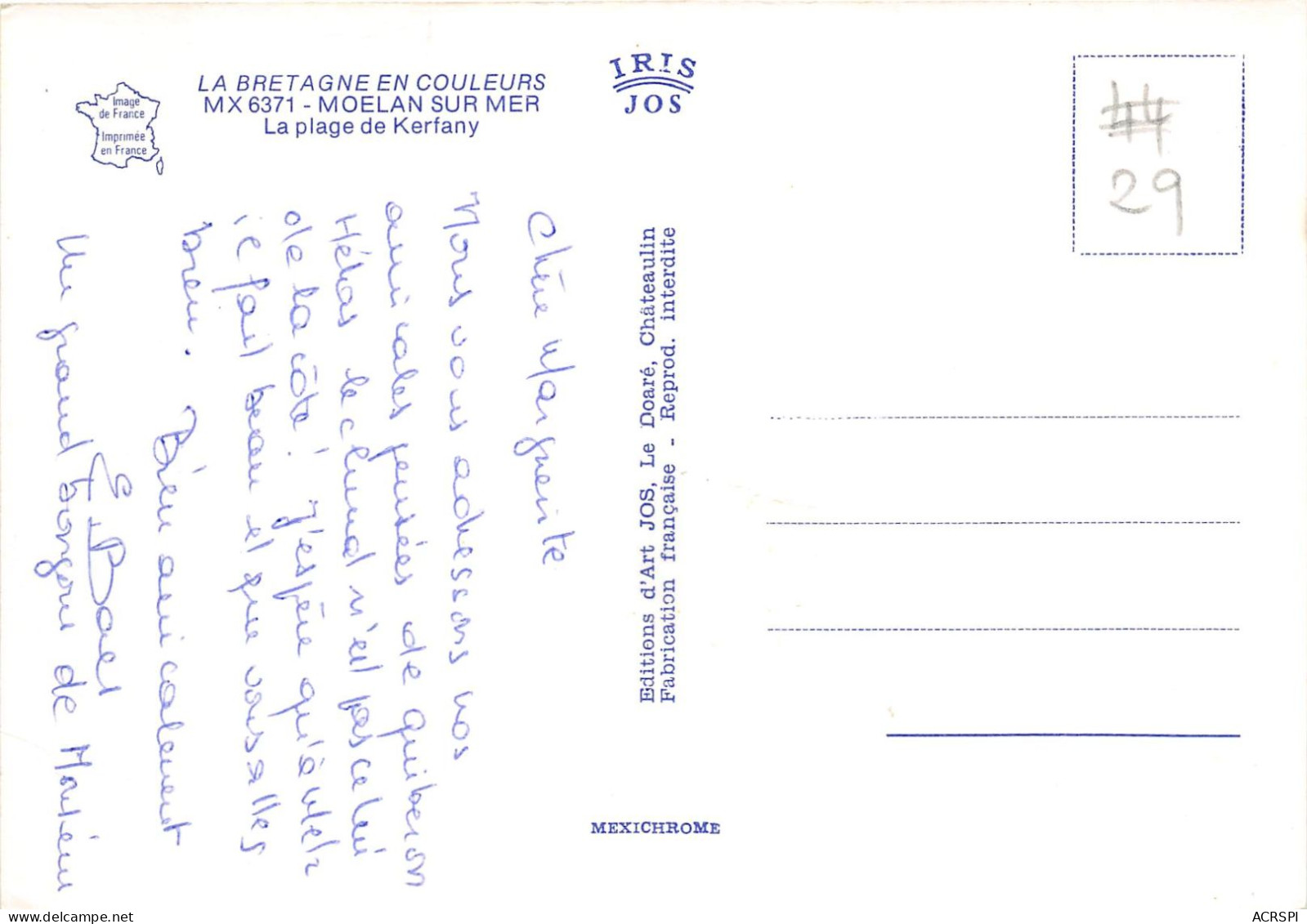 MOELAN SUR MER La Plage De Kerfany 6(scan Recto-verso) MA416 - Moëlan-sur-Mer