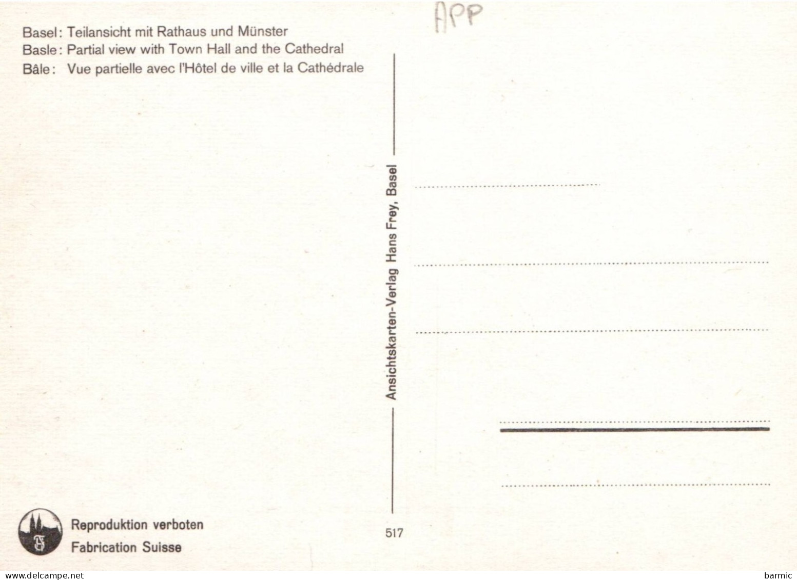 BALE, TEILANSICHT MIT RATHAUS UND MUNSTER COULEUR  REF 35949 - Basel