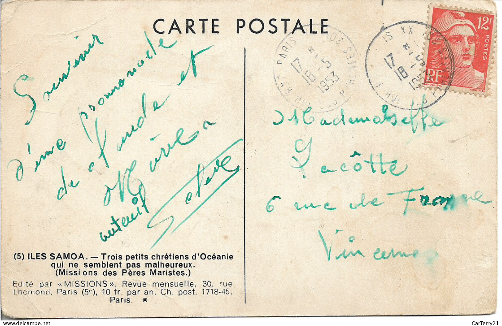 ILES SAMOA.TROIS PETITS CHRETIENS D'OCEANIE QUI NE SEMBLENT PAS MALHEUREUX. 1953 - Samoa