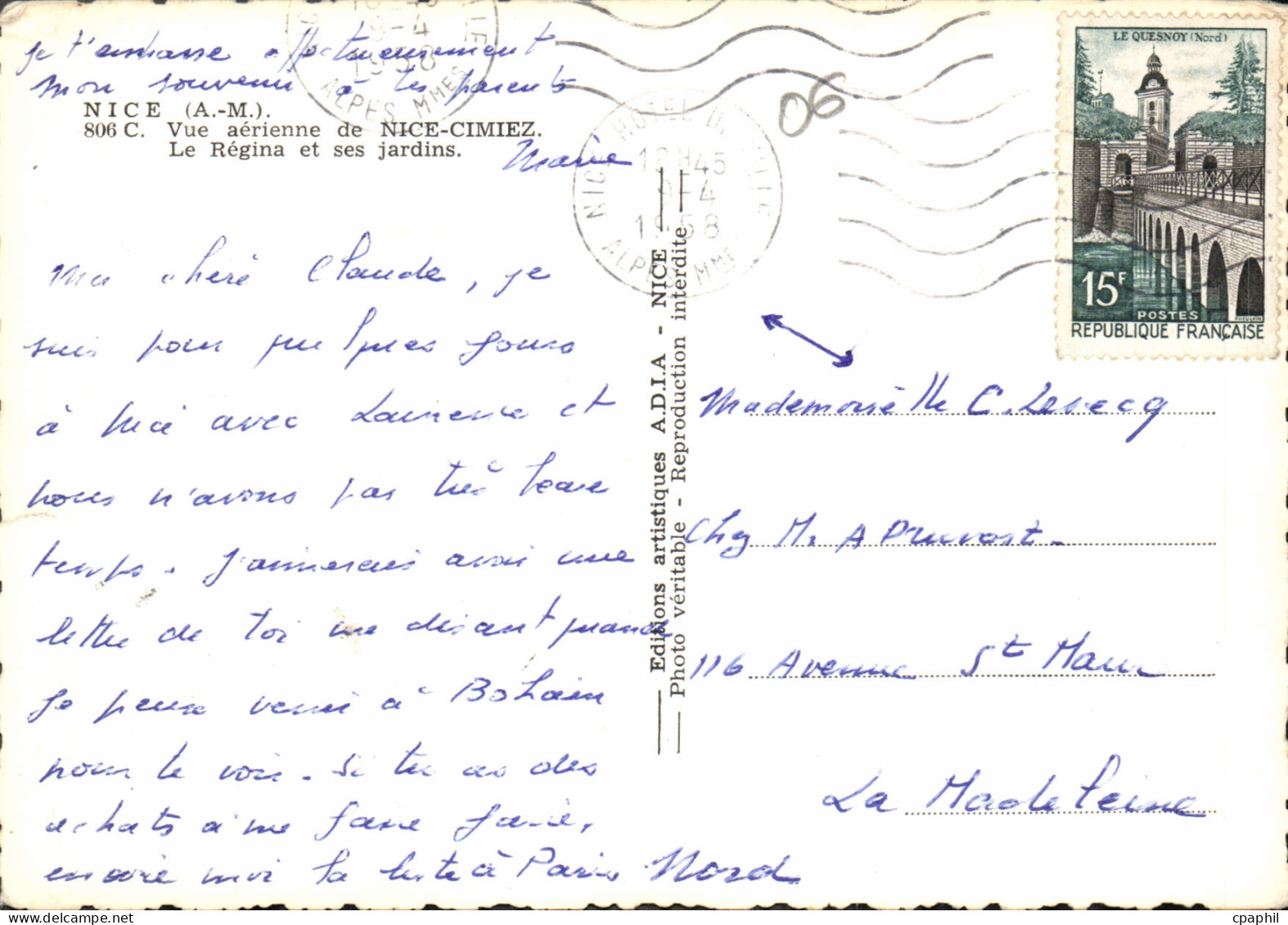 CPM Nice AM Vue Aerienne De Nice Cimiez Le Regina Et Ses Jardins - Parks, Gärten