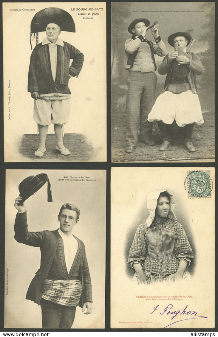 FRANCE: TYPICAL COSTUMES: 15 Old Postcards, Almost All Of Fine To VF Quality! ATTENTION: Please View All The Photos, Bec - Sonstige & Ohne Zuordnung