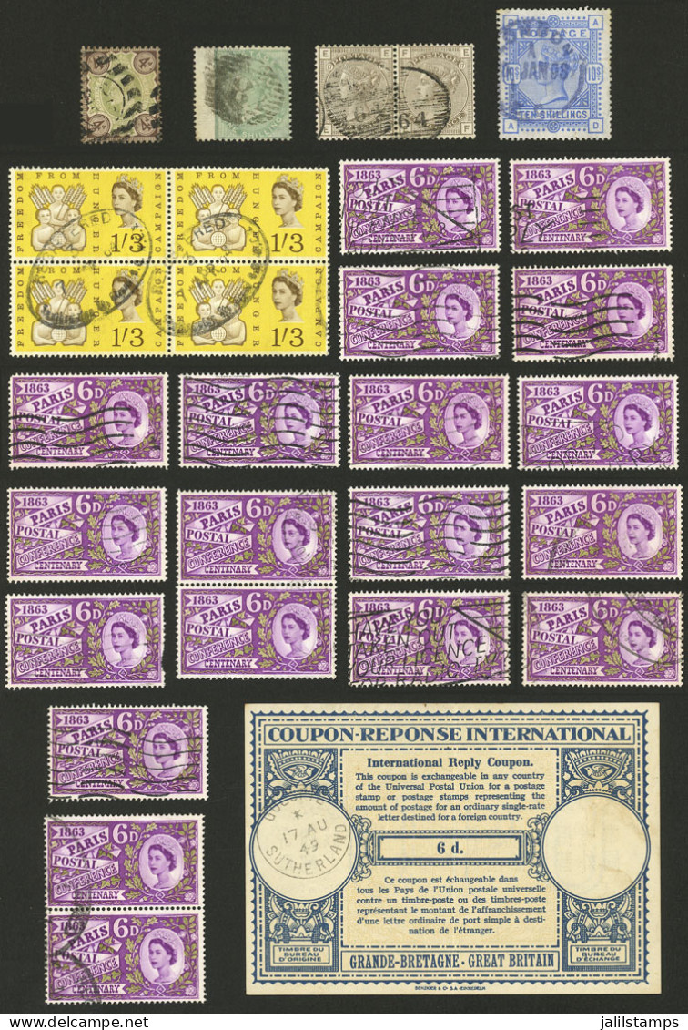 GREAT BRITAIN: Varied Lot With Some Old Stamps Of High Value + A Used Block Of 4 Of Sc.391p (WITH Phosphor Bands) + Sc.3 - Colecciones Completas