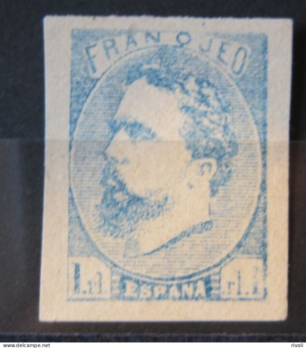 Espagne Espana Don Carlos Franqueo Guerre Civile 1873 1r Bleu - Altri & Non Classificati