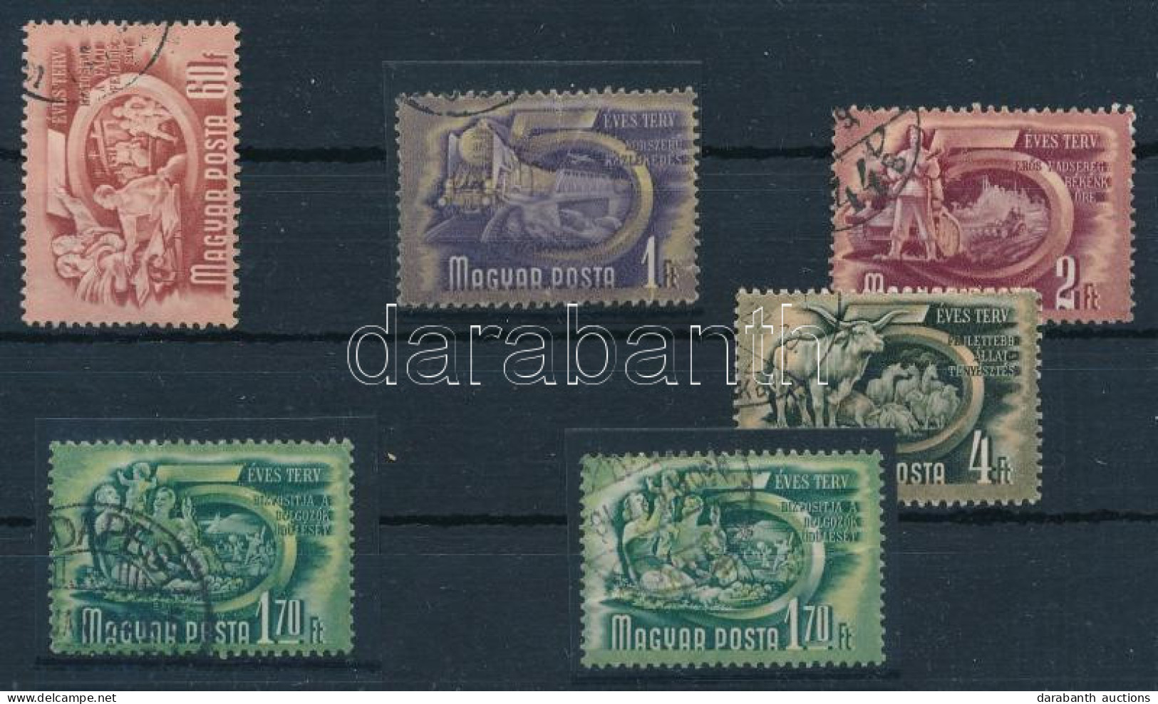 O 1951 Ötéves Terv II. 6 Db Bélyeg Számvízjellel - Altri & Non Classificati