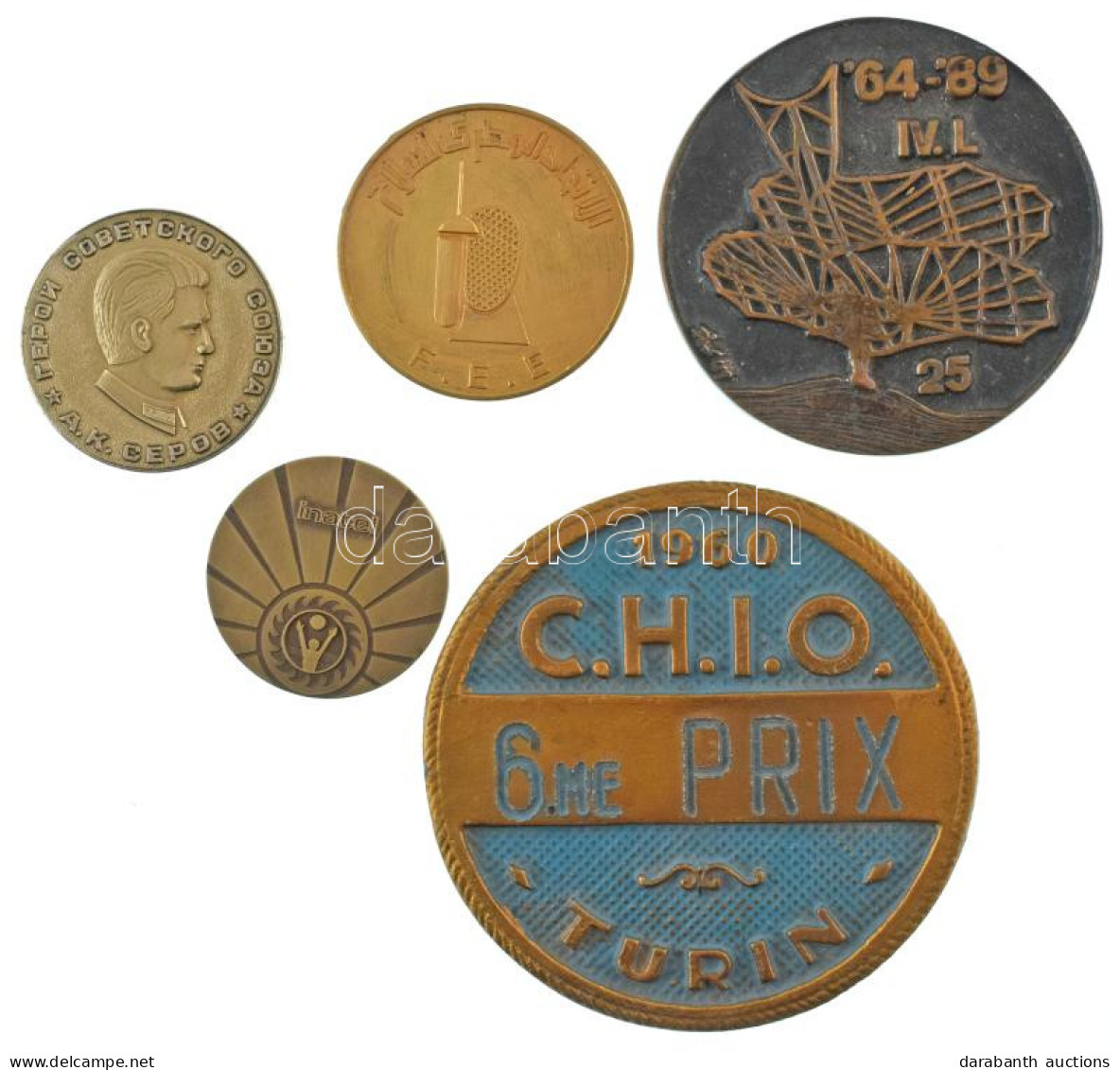 Vegyes, 5db-os Külföldi Emlékérem Tétel T:XF,VF Mixed, 5pcs Foreign Commemorative Medallion Lot C:XF,VF - Non Classés