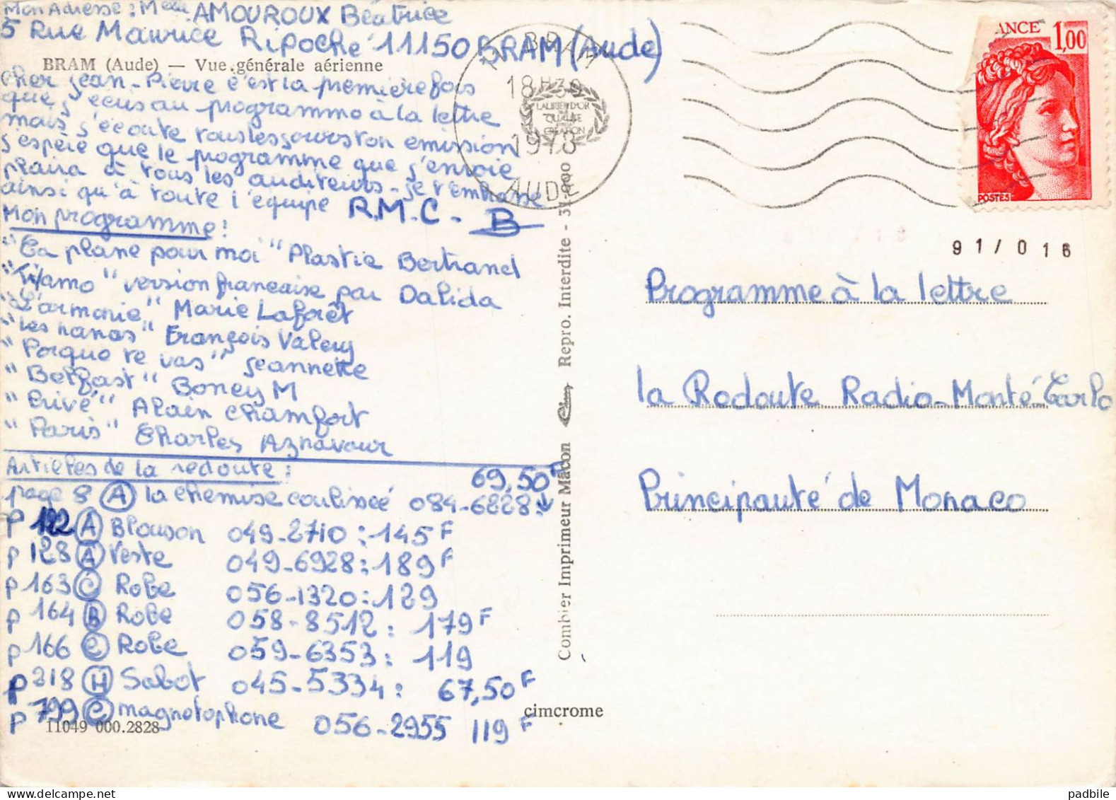 Carte Postale [11] Bram Très Beau Plan - Bram