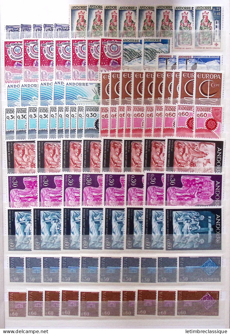 ** 1932-2006, Stock D'ANDORRE En Classeur Par Maximum 10 Ex., Dont Andorre Espagnol Maury PA 1A/1L Et 2A/2L Par 10 Ex. ( - Altri & Non Classificati