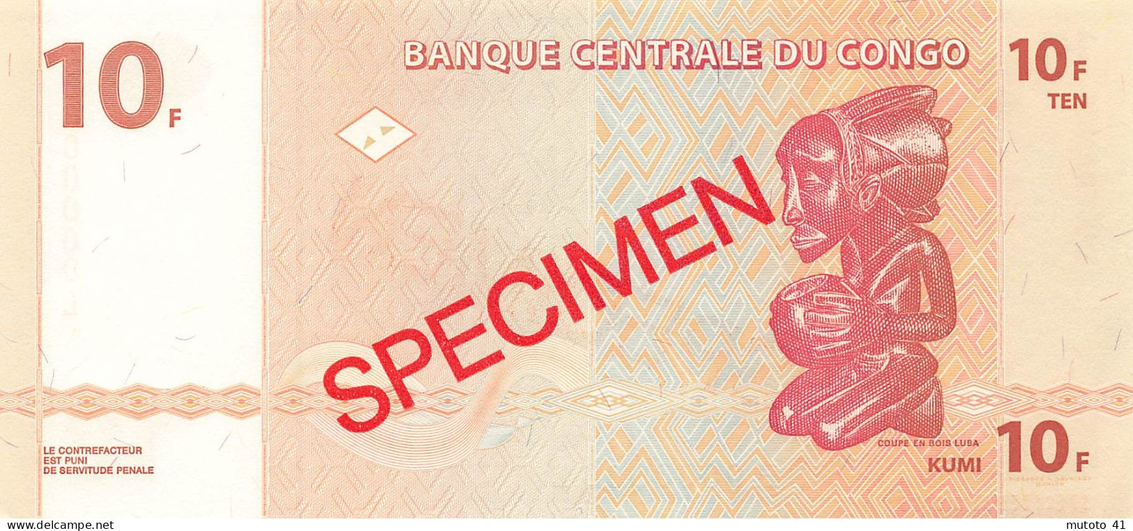 10 F  SPECIMEN 30.06.2003  UNC - Democratic Republic Of The Congo & Zaire