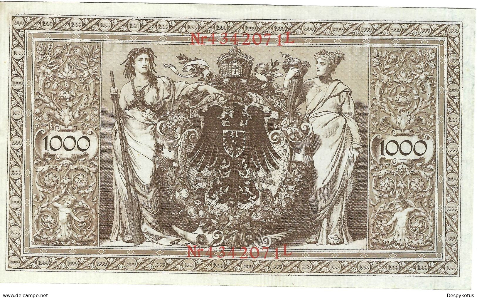 ALLEMAGNE - 21/4/1910 - Neuf - 1000 Mark - Reichsbanknote - Numéro Rouge 7 Chiffres - P#44b - E3 - 1000 Mark