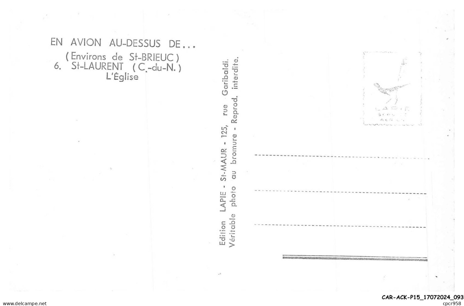CAR-ACKP15-0980-22 - ST-LAURENT - L'église - CPSM 14*9 Cm - Plérin / Saint-Laurent-de-la-Mer