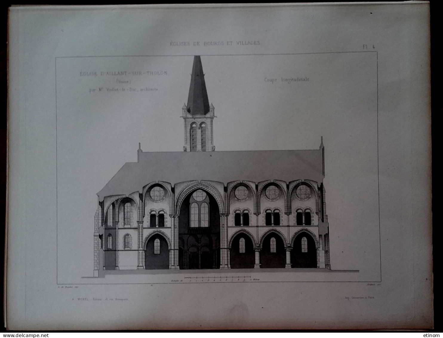 Aillant sur Tholon  église planches gravures 1867