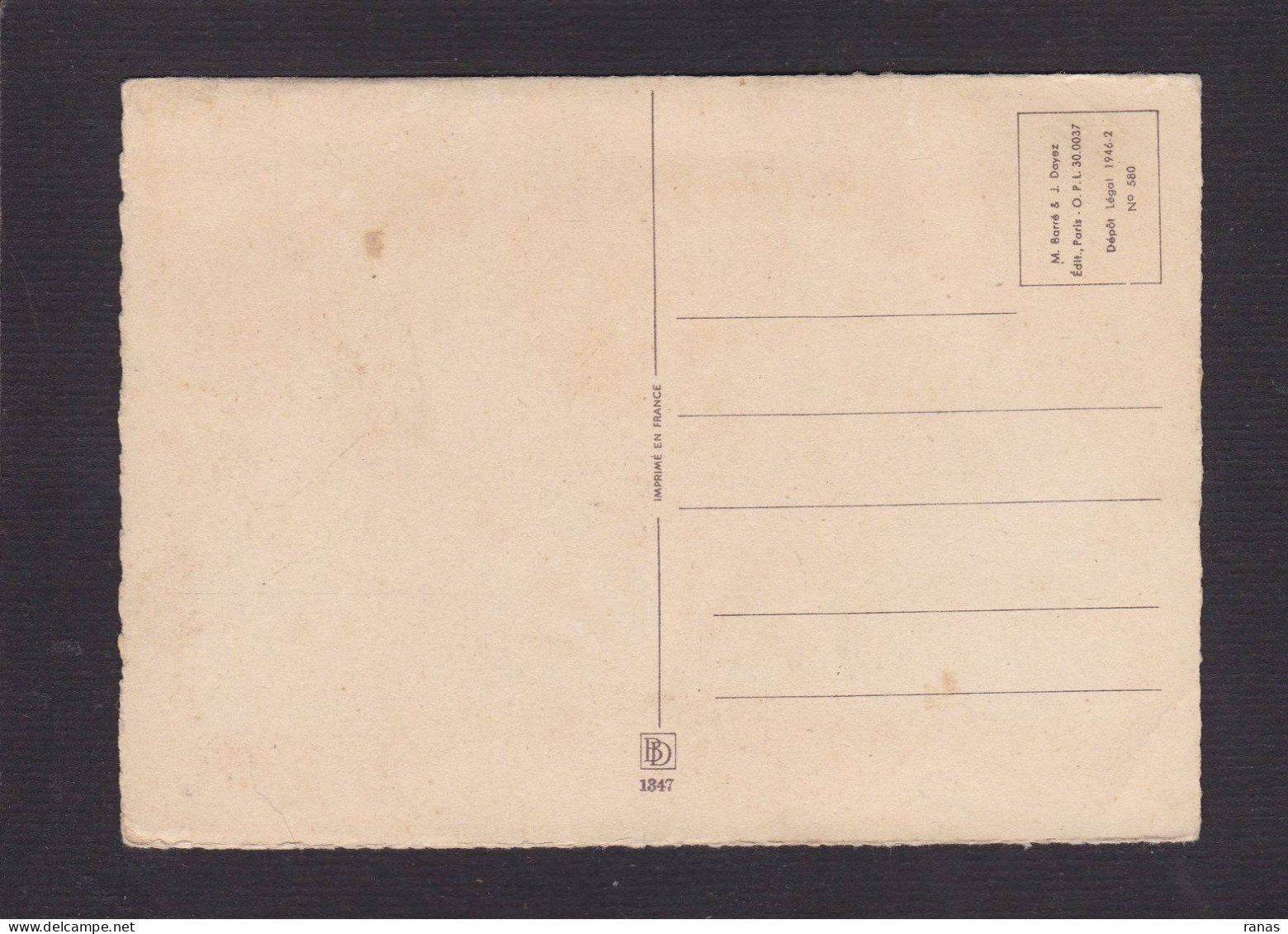 Calendrier 1947 Barré Dayez Sur CPSM N° 1347 Non Circulée Signée - Small : 1941-60