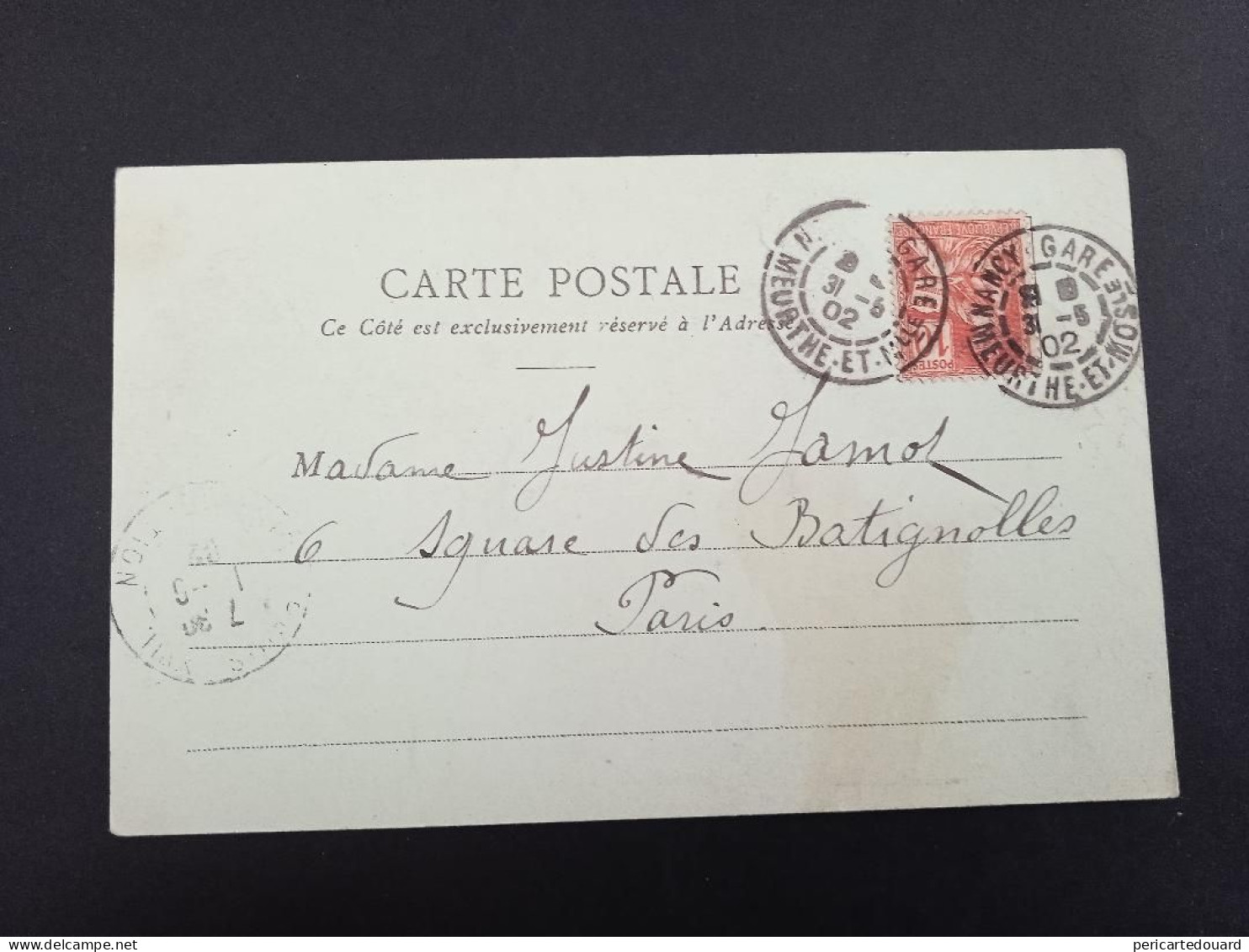 La Poste En Argentine.Circulé Le 31/05/1902 De Nancy à Paris. Type Mouchon  112. Oblitération Type 01 - Post & Briefboten