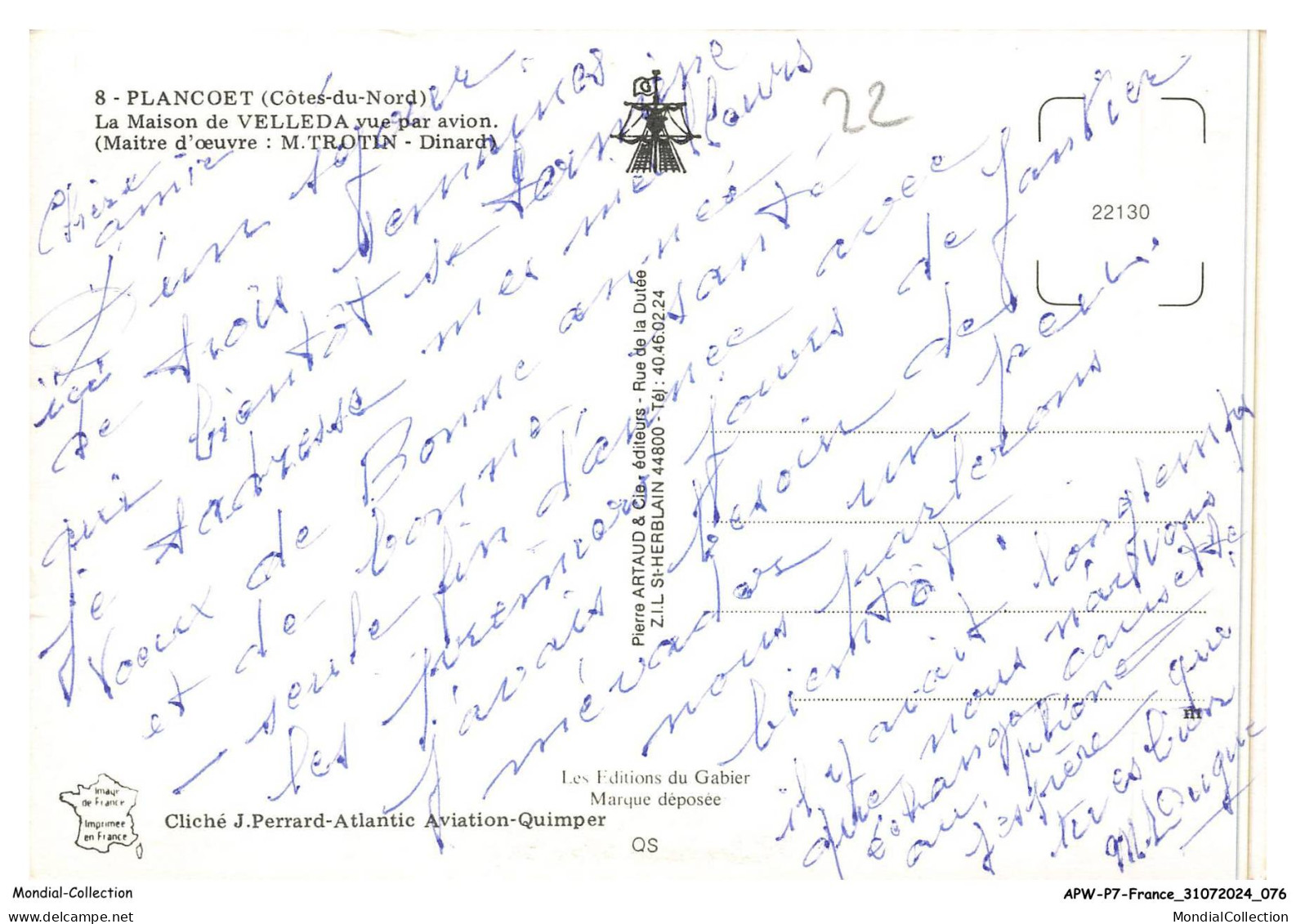 APWP7-0468-22 - PLANCOET - Cotes-du-Nord - La Maison De VELLEDA - Vue Par Avion - Plancoët