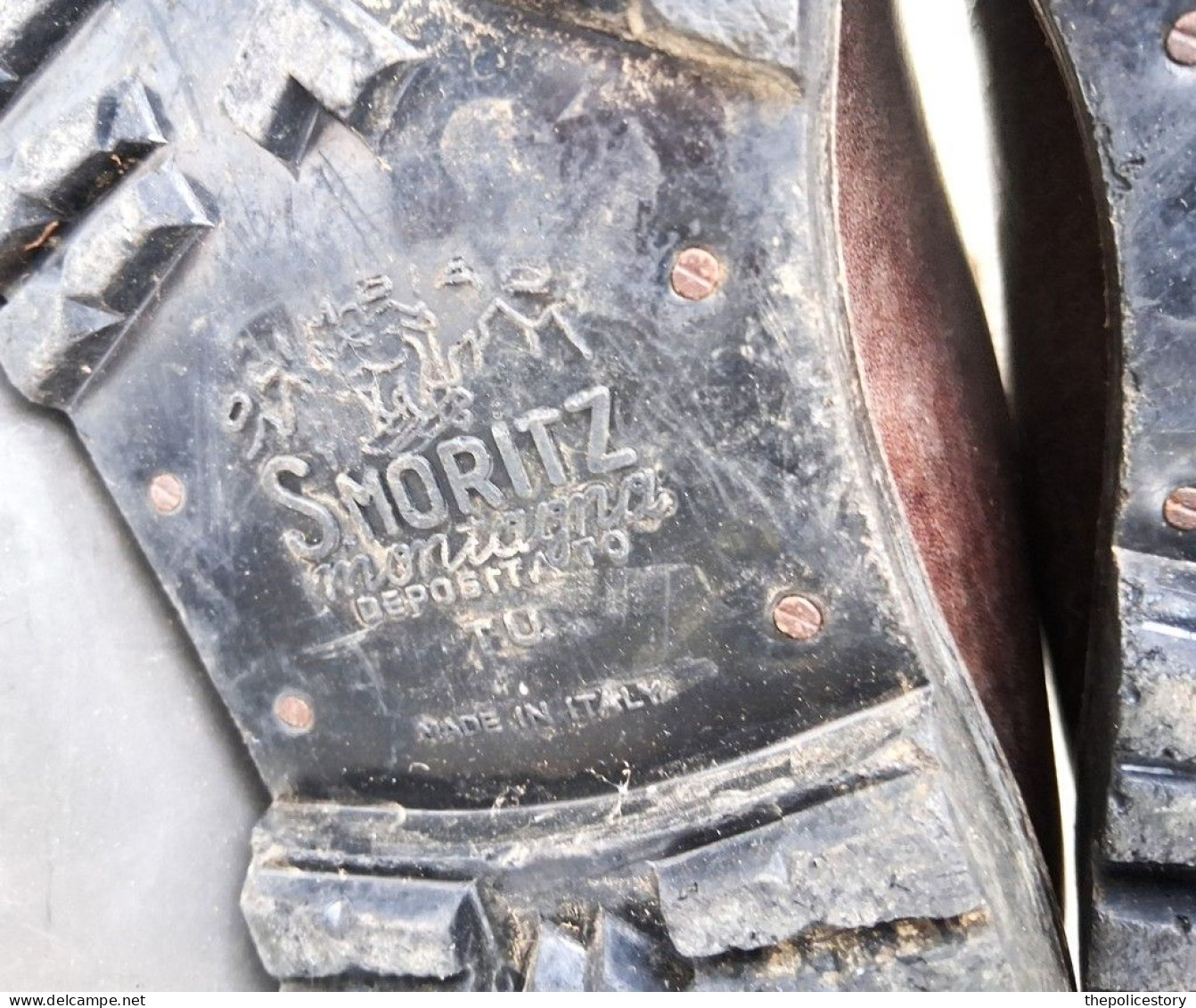 Scarponcini cuoio marrone originali Alpini E.I. anni '60/70 taglia 42