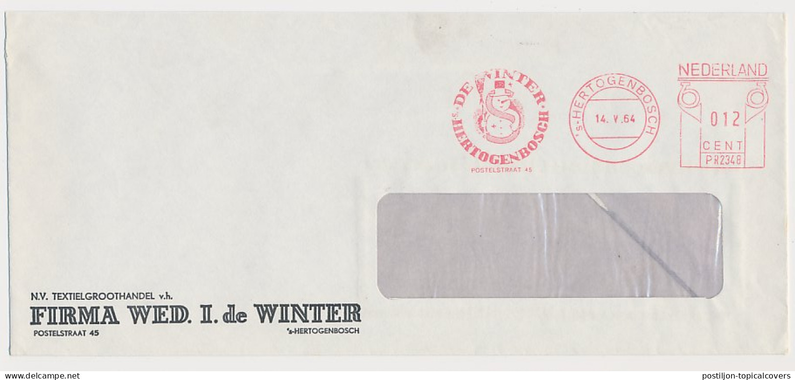 Meter Cover Netherlands 1964 Snowman - S Hertogenbosch - Klima & Meteorologie
