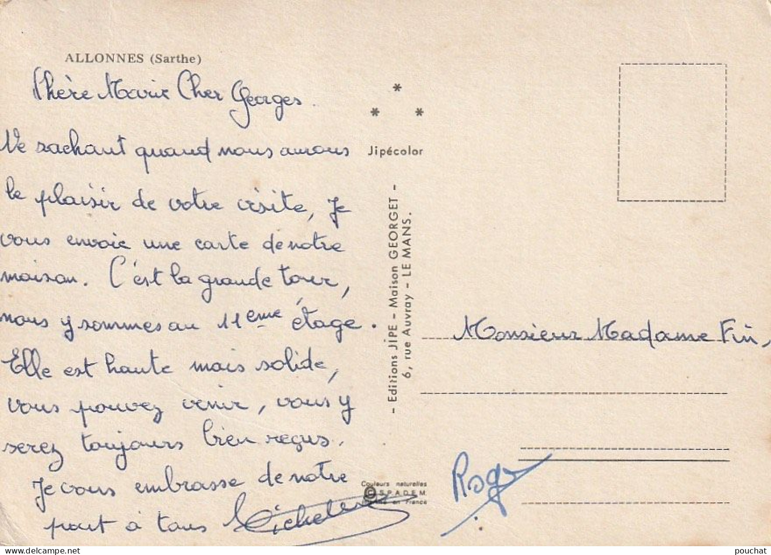 XXX -(72) ALLONNES - CARTE MULTIVUES - CITES - 2 SCANS - Allonnes