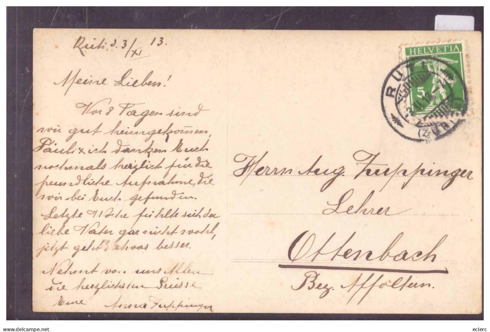 RÜTI - INCENDIE OU EXERCICE DES POMPIERS - FEUER ODER FEUERÜBUNG - TB - Rüti