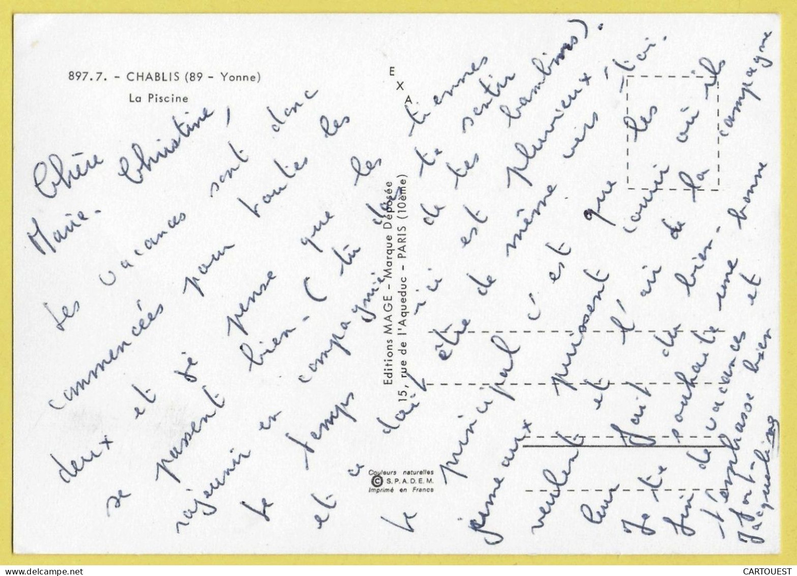 CPSM CHABLIS PISCINE 1970 - Chablis