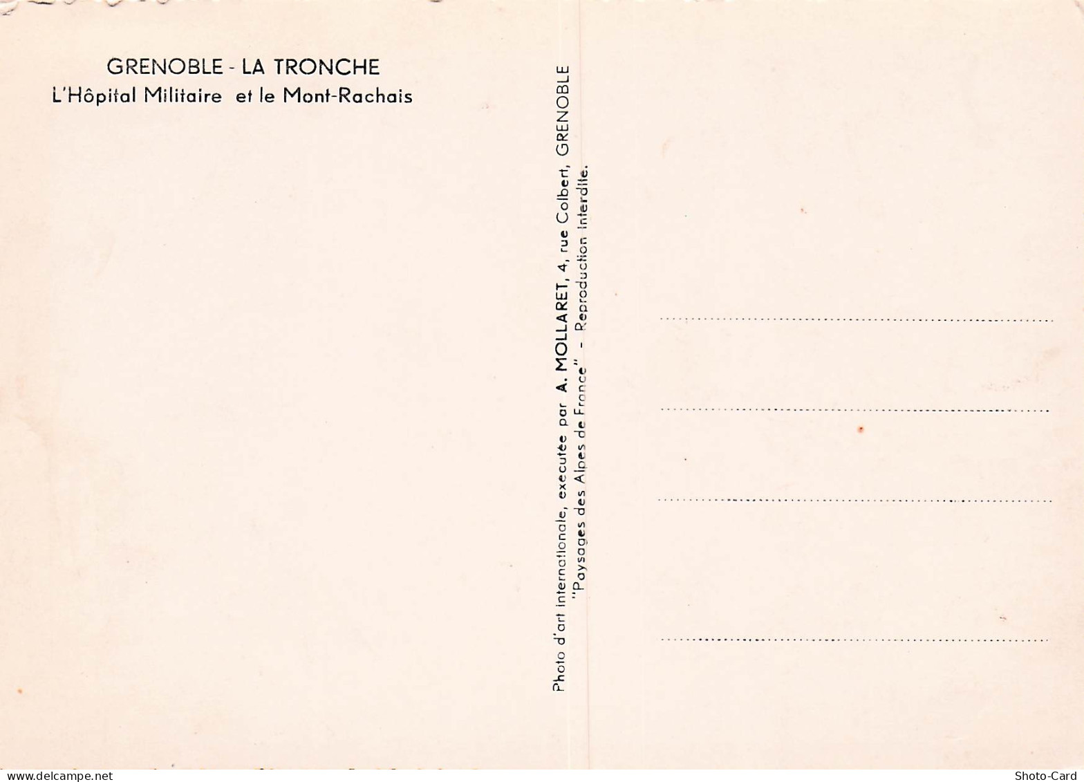 38 LA TRONCHE L HOPITAL MILITAIRE ET LE MONT RACHAIS - La Tronche