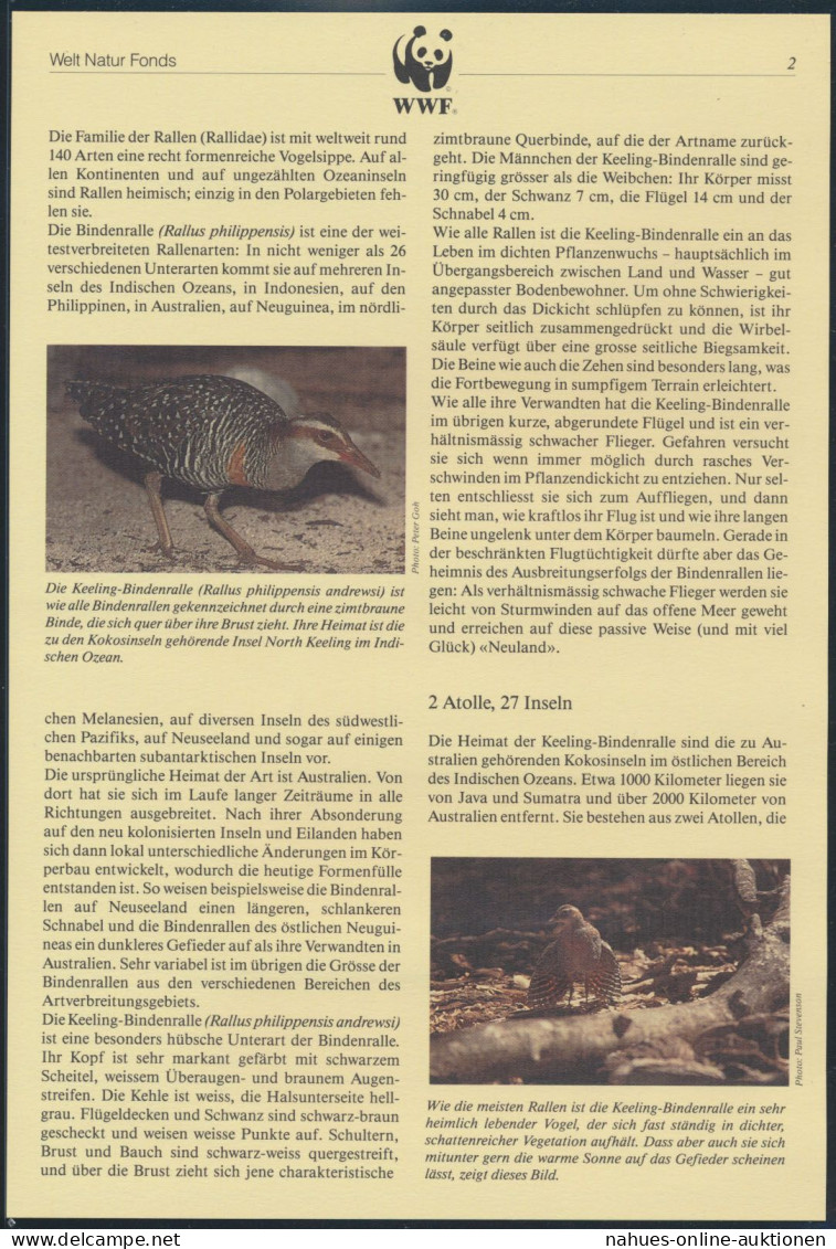 WWF Cocos Island 267-270 Tiere Vögel Keeling-Bindenralle Kpl. Kapitel Bestehend - Cocos (Keeling) Islands