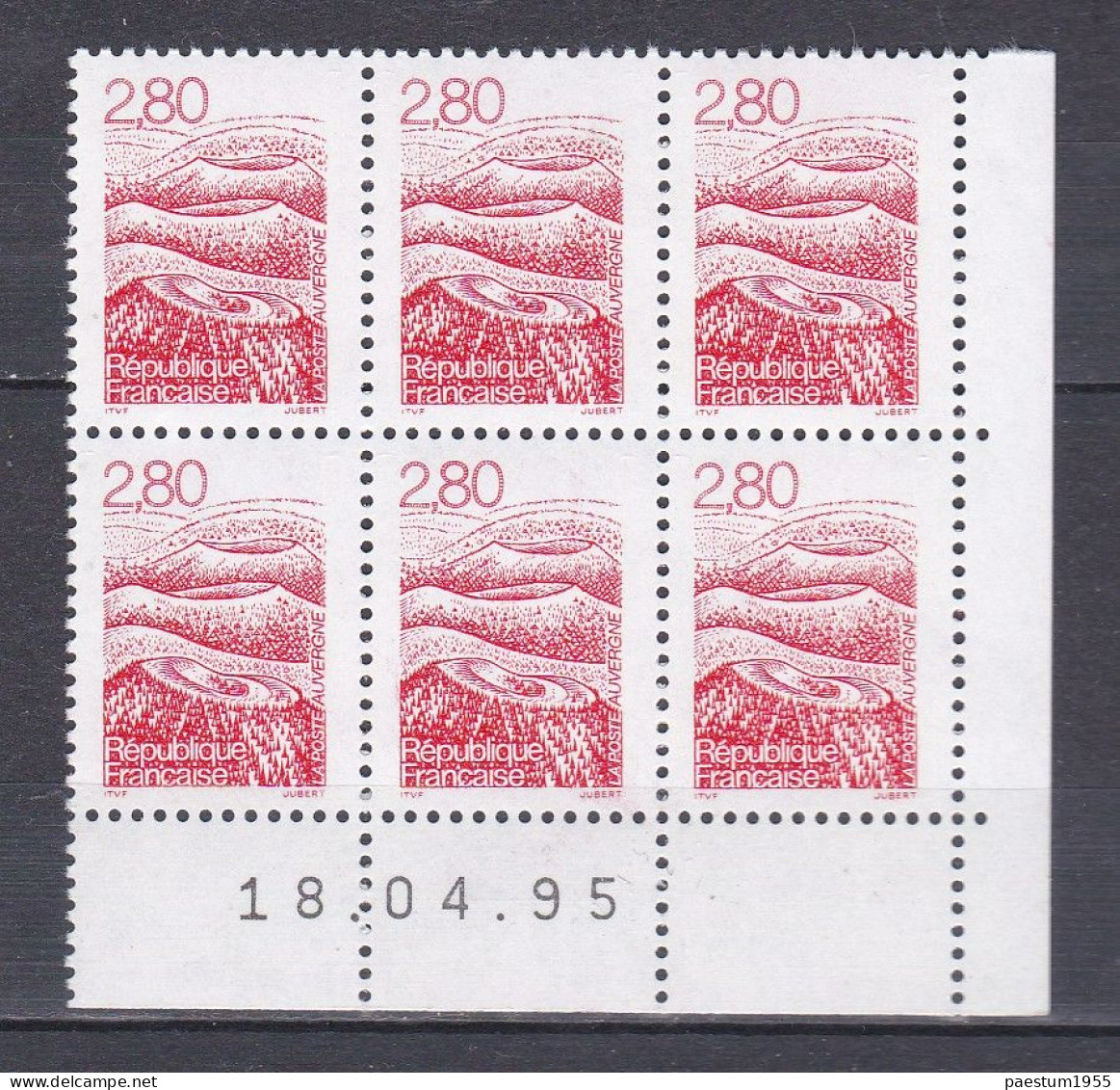 Set Complet De 4 Coins Datés Neuf** MNH FRANCE 1995 Paysages De France Bretagne - Vosges - Camargue - Auvergne - 1990-1999
