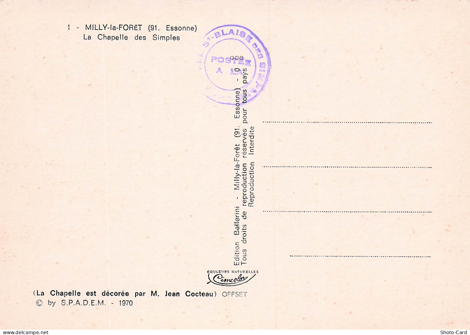 91 MILLY LA FORET LA CHAPELLE DES SIMPLES - Milly La Foret