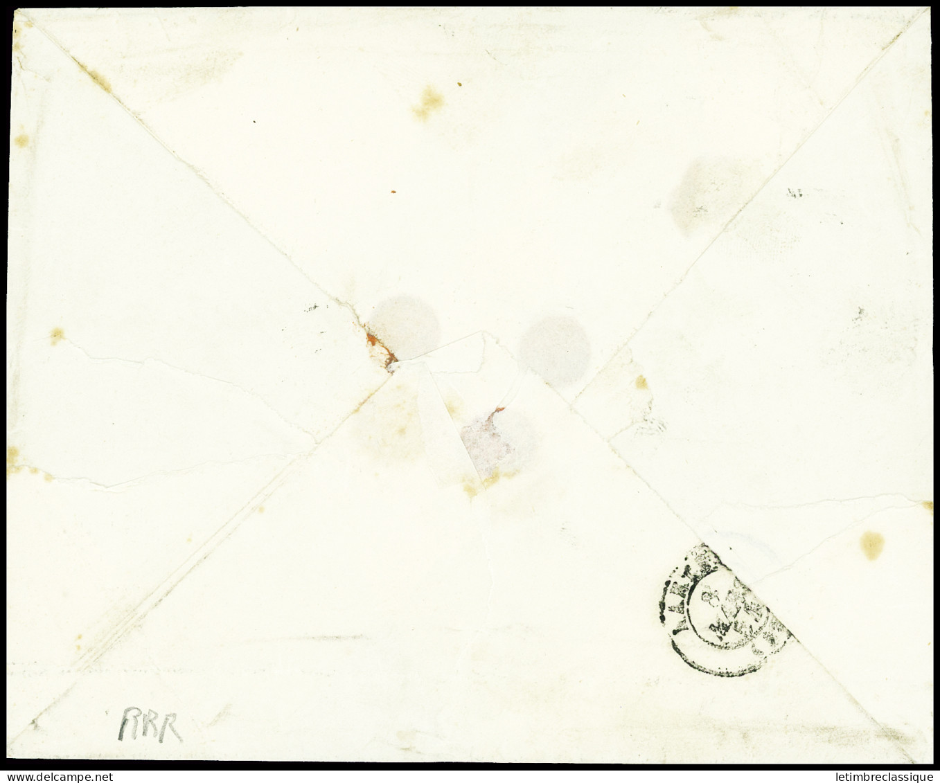 Lettre N°6 Belles Marges, Obl. PC 452, Càd T22 Bouin (79) 7 Mars 54 Et T15 De Direction Bourgneuf-en-Retz 8 Mars (42) Su - 1849-1850 Ceres