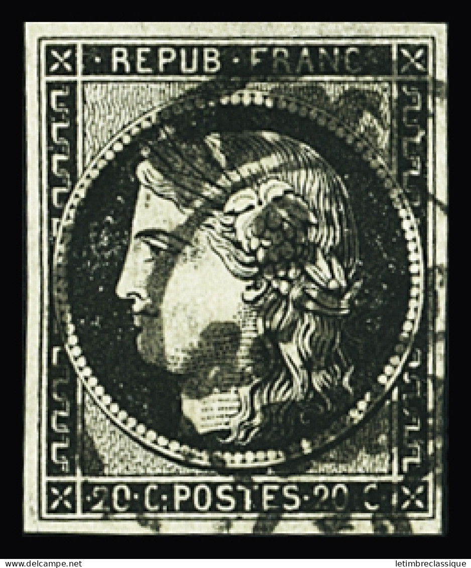 Obl CaD T14 Nancy (52) 22 Janv 1849, Meurthe, Sur N°3a 20c Noir Sur Blanc, TTB. Signé JF.Brun - 1849-1850 Ceres