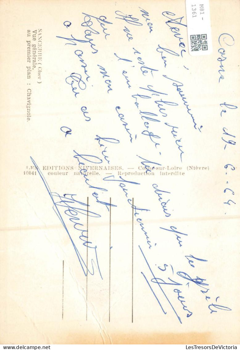 [-10%] FRANCE - Sancerre - Vue Générale - Au Premier Plan : Chavignole - Carte Postale - Sancerre