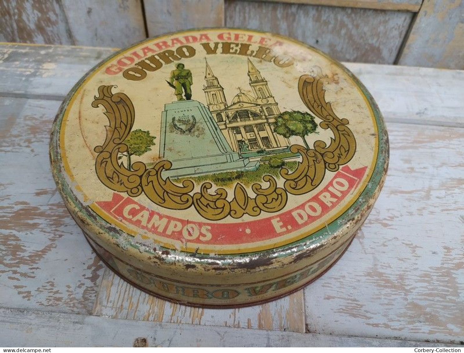 Ancienne Boite Publicitaire Goiabada Geleada Ouro Velho Campos E. Do Rio