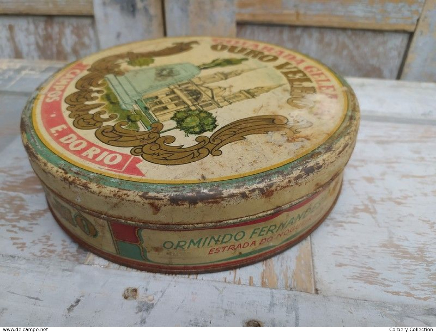 Ancienne Boite Publicitaire Goiabada Geleada Ouro Velho Campos E. Do Rio