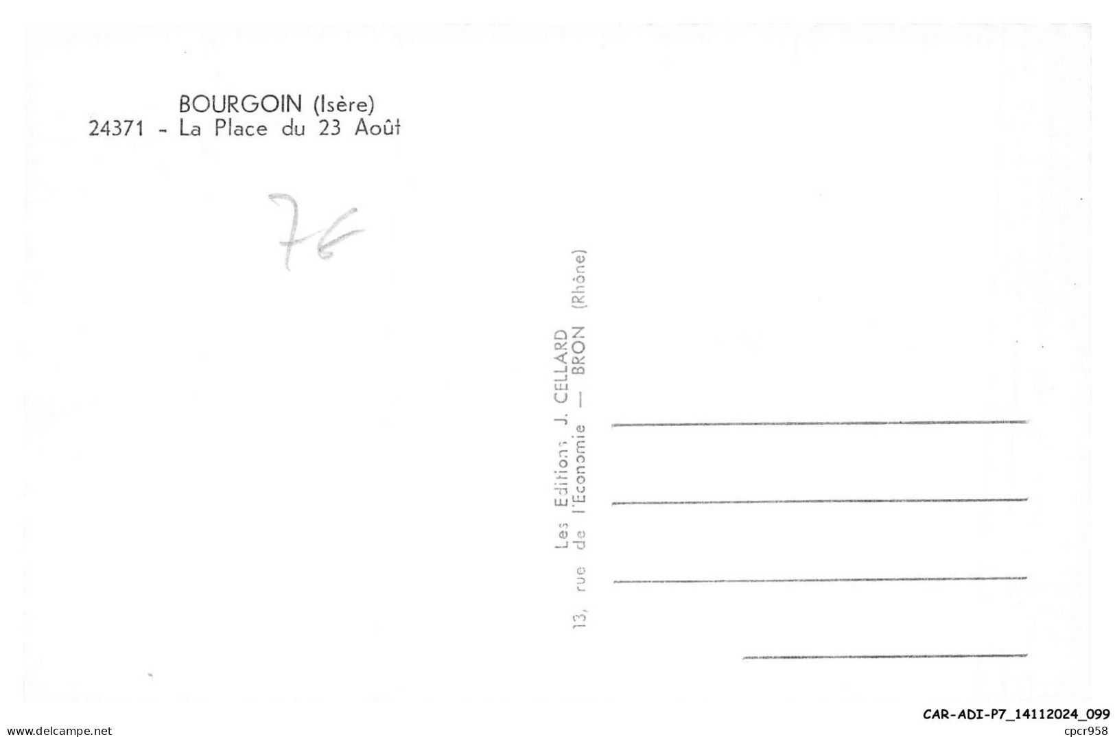 CAR-ADIP7-0451-38 - BOURGOIN - La Place Du 23 Aout - Bourgoin