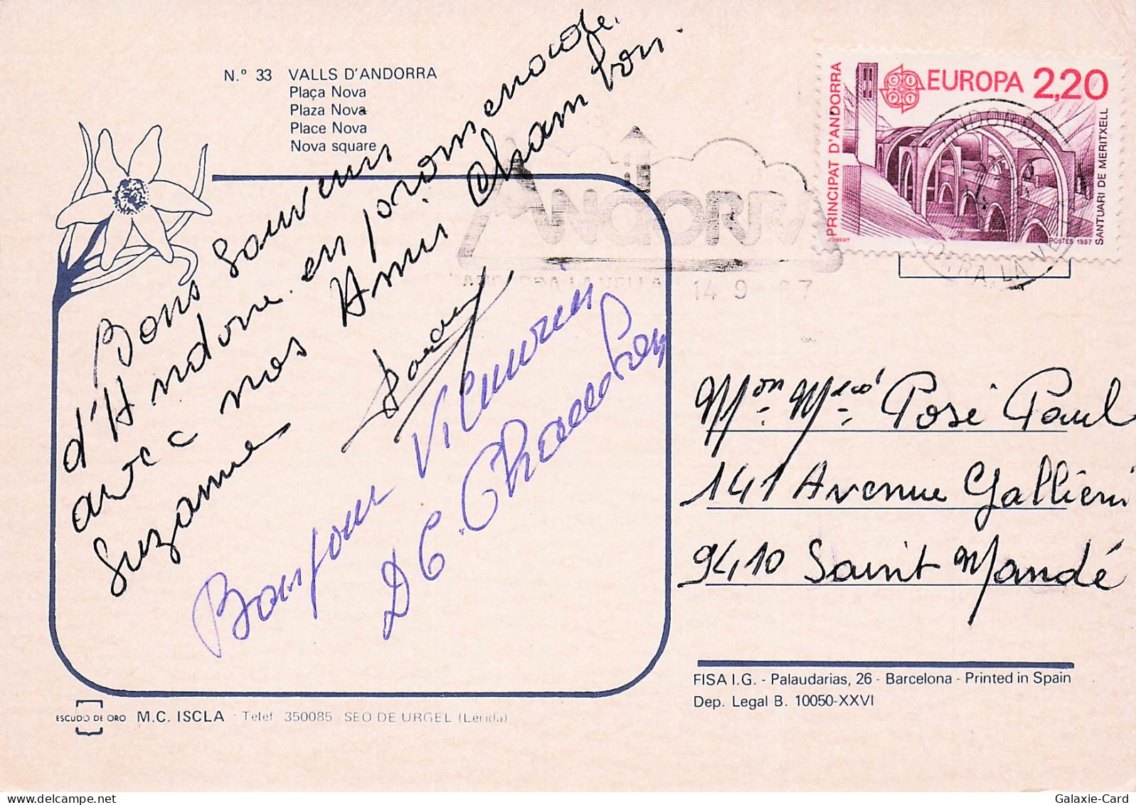 ANDORRE VALLS D ANDORRA ANDORRE - Andorra